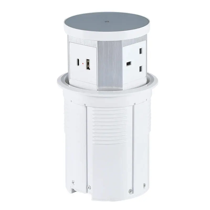 Popup Socket 110mm with Wireless Charging 15W — White | PM Essentials LTD